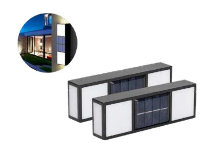 Foco LED solar de pared para exterior set de 2 - DSE