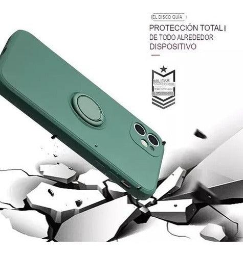 Protector iPhone 13 Tpu + Silicona Soft con Anillo Agarre Stand y Soporte Magnetico - Tubelux