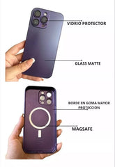 Protector Funda con vidrio para Cámara y Carga Inalámbrica Para iPhone sus y variantes