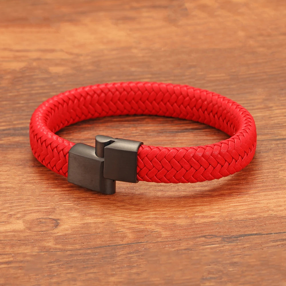 Pulsera de cuero Retro Pop para hombre y mujer