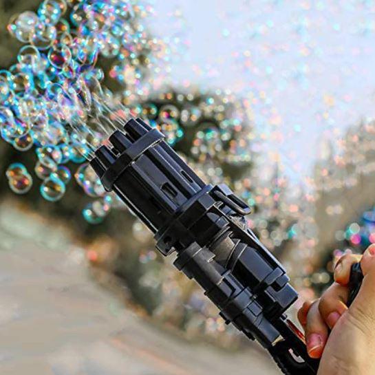 Ametralladora de Burbujas x 8 Disparadores a Pila AA - Tubelux