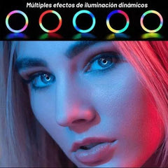 Aro Luz De Maquillaje 10 Pulgadas de Luces LED RGB con Soporte Tripode +Bluetooth - Tubelux