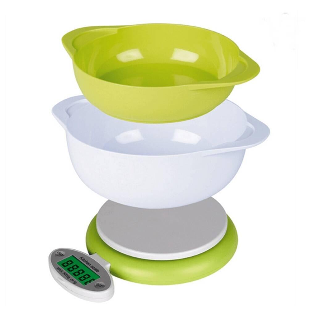 Balanza de Cocina Digital Plegable 1 a 5 Kg 2 Bowls - Tubelux