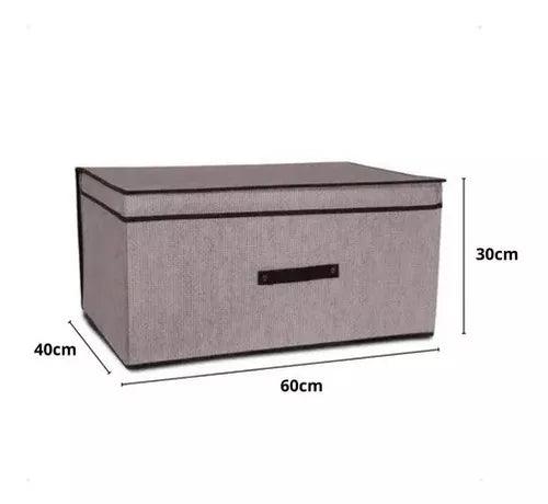 Caja Canasto Tipo Baul Plegable Organizador De Tela 60x40x30 - Tubelux