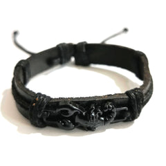 Pulsera De Cuero Trenzado Con diseños de Animales en Metal