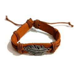 Pulsera De Cuero Trenzado Con diseños de Animales en Metal