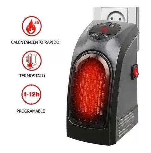 Calefactor Portatil Handy Heater 400w Pantalla Termostato - Tubelux