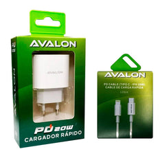 Carga Rapida: Kit Cargador 20W Avalon con para iPhone 14 13 12 11 y Todas sus Variantes calidad de Original - DSE
