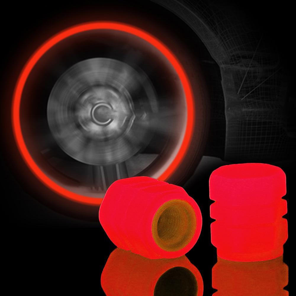 Kit 4 Tapas Para Válvulas De Neumáticos Iluminadas Fluorescentes - DSE