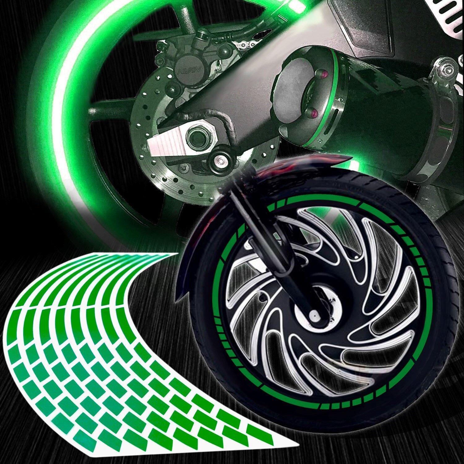 Kit de stickers Reflectivos para Llantas de Motos Bicicletas y Autos, Seguridad y Decoración - DSE